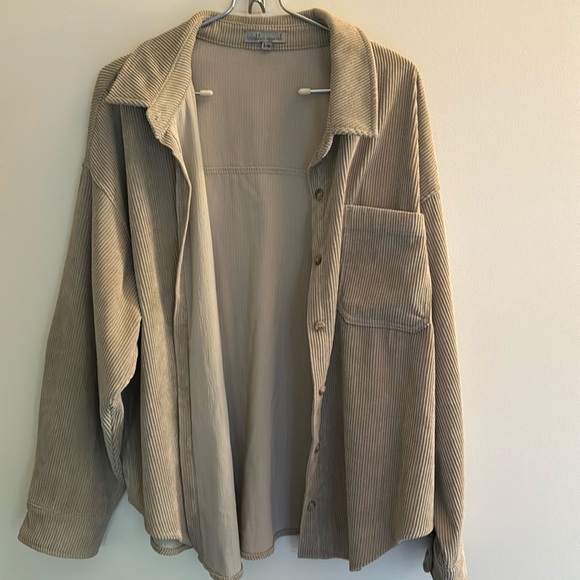 Corduroy tan button up by WishList size small/medium - Picture 1 of 7